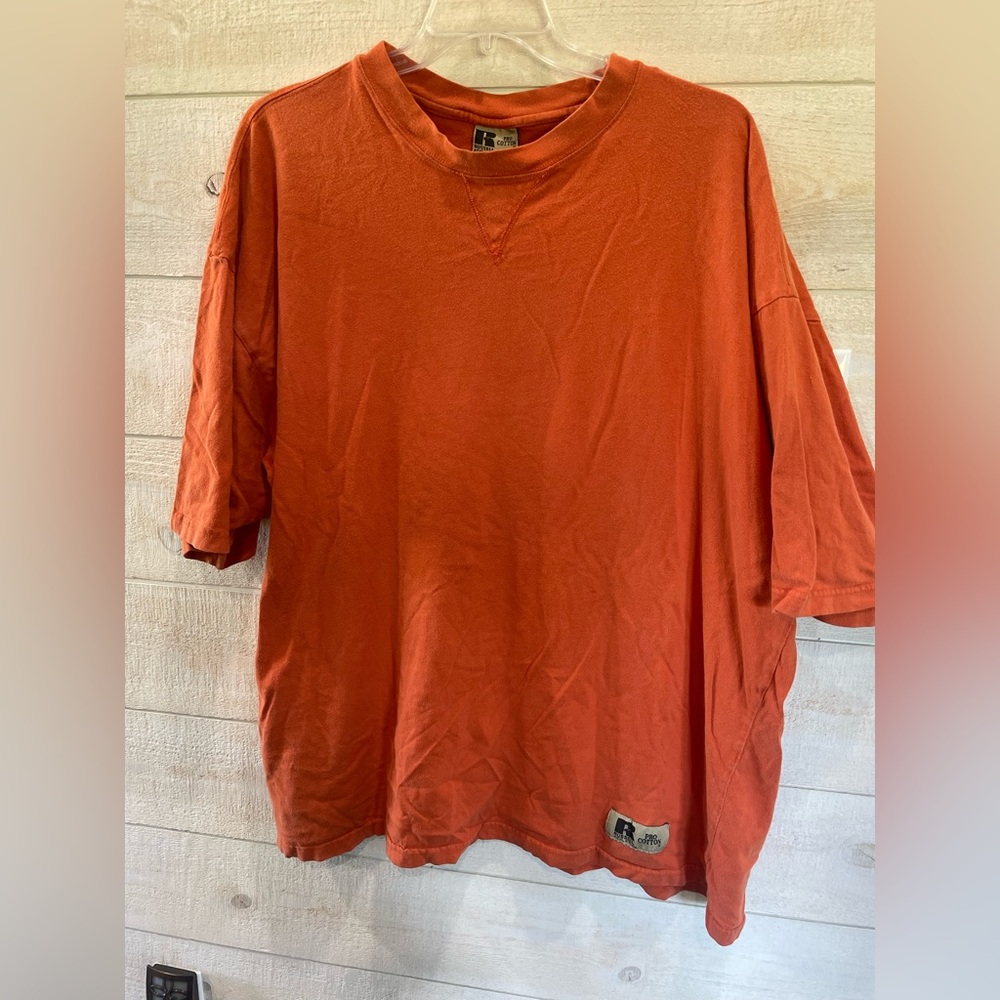 Russell Athletic burnt orange Pro Cotton Shirt sz 2XT